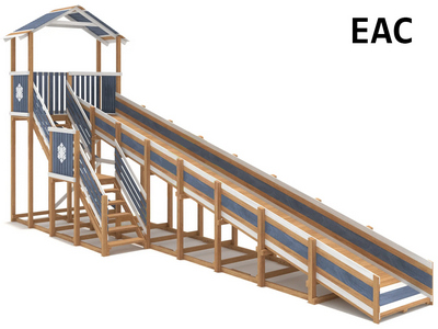 Зимняя горка Snow Fox (Домик), скат 10 м мод. 2