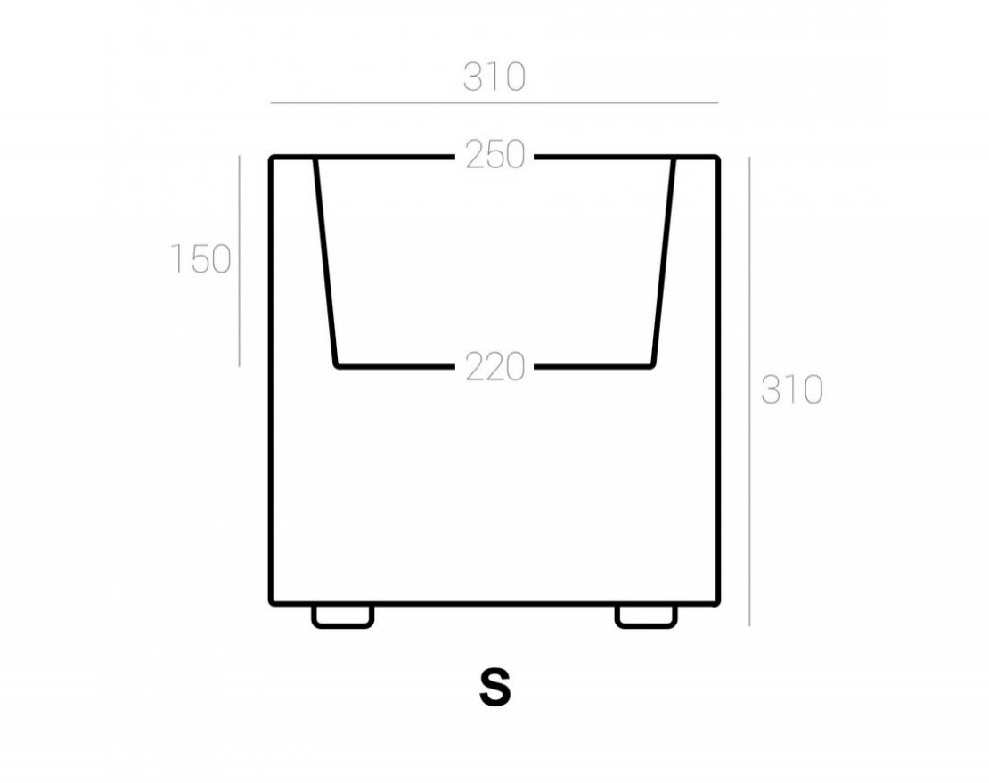 Кашпо-куб Cubo S-M - вид 2