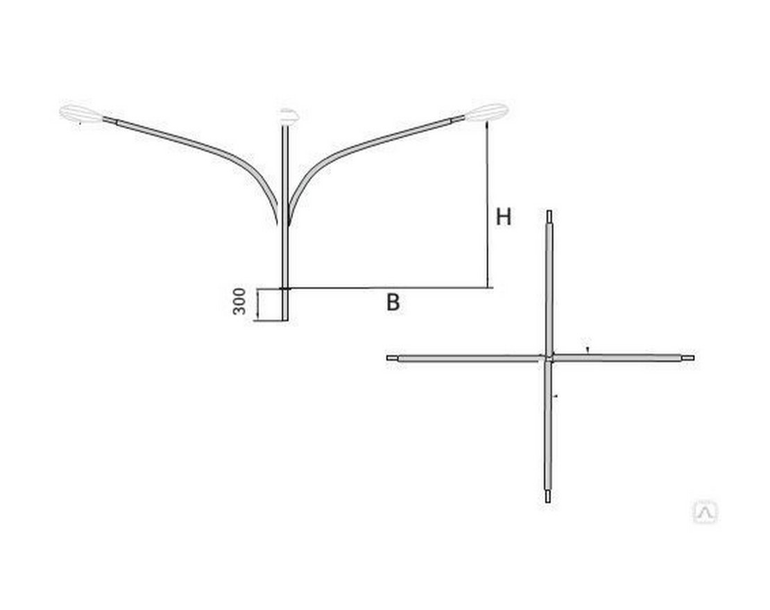 Кронштейн консольный четырехрожковый К4К 1-1 холодный цинк - вид 2