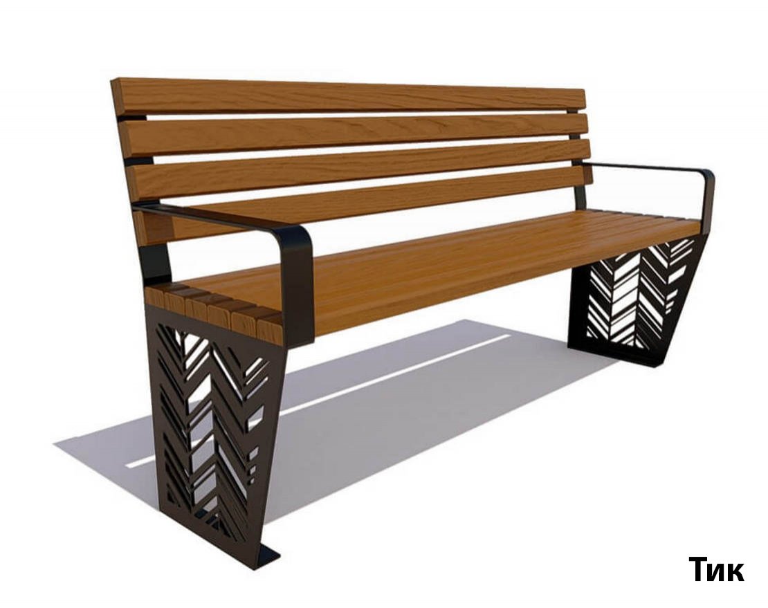 Парковая скамейка Гарнизон, Лиственница - вид 4