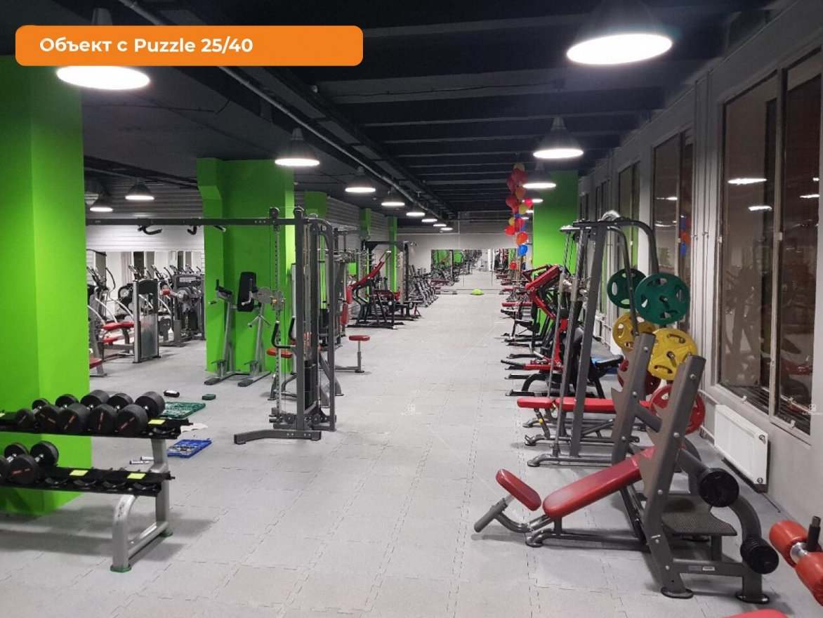 Резиновая плитка Puzzle 500х500 (25-37 мм) с рельефным основанием - вид 3